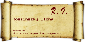Roszinszky Ilona névjegykártya